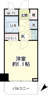 横浜市鶴見区の賃貸マンション　ナイスアーバン鶴見中央　間取りです