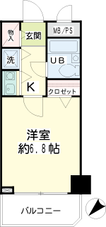 横浜市鶴見区の分譲賃貸マンション　ナイスアーバン鶴見中央　間取りです