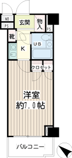 横浜市緑区の賃貸マンション　ＮＵ横浜鴨居プロムナード　間取りです