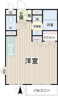 横浜市鶴見区の賃貸マンション　グリーンビレッジ上の宮　間取りです