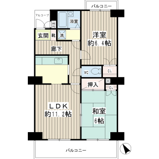 横浜市神奈川区の賃貸マンション　サニーテラス西寺尾　５０３　間取