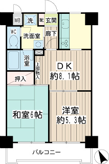 横浜市鶴見区の賃貸マンション　ＮＩＣＥアーバン鶴見中央Ⅱ２０４号室　間取