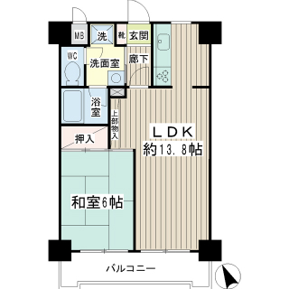 横浜市鶴見区の賃貸マンション　ＮＩＣＥアーバン鶴見中央Ⅱ　間取