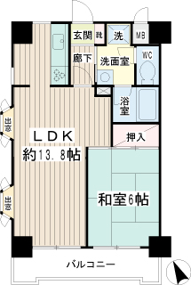 横浜市鶴見区の賃貸マンション　ＮＩＣＥアーバン鶴見中央Ⅱ間取り