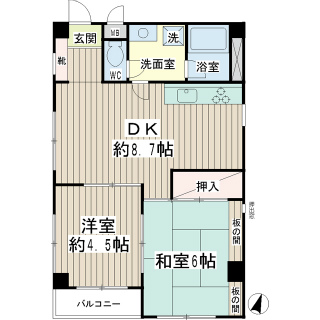 横浜市鶴見区の賃貸マンション　ラフィナートコーポ　２０１間取