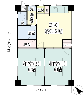 横浜市鶴見区の賃貸マンション　ベルシェ滝川　間取りです