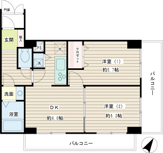 横浜市鶴見区の賃貸マンション　グレイスプラザ鶴見　520号室　間取