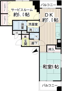 横浜市鶴見区の賃貸マンション　ベルカーサ生麦　間取りです