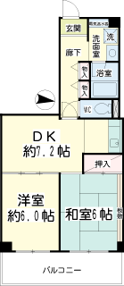 東京都江東区の賃貸マンション　マンハイム西大島　間取りです