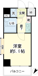 横浜市南区の賃貸マンション　ナイスアーバンスピリッツ横濱吉野町　間取りです