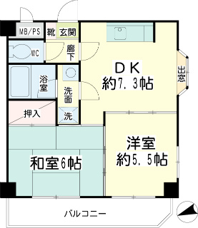 東京都大田区の賃貸マンション　リヴェール大森北　４０１号室　間取