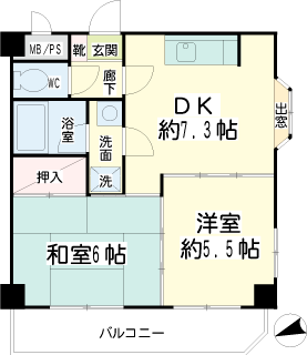 東京都大田区の賃貸マンション　リヴェール大森北　間取りです