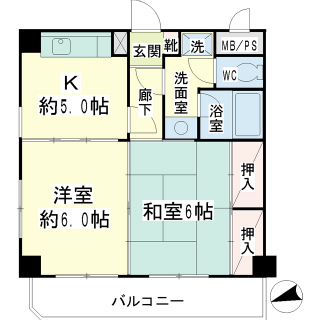 東京都大田区の賃貸マンション　リヴェール大森北　６０３号室　間取