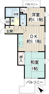 横浜市磯子区の賃貸マンション　アーバン磯子　５０１号室　間取