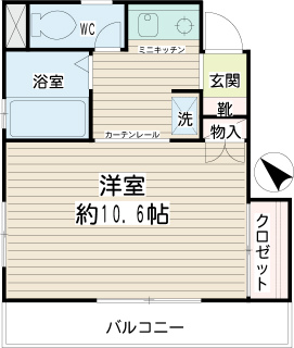 神奈川県相模原市の賃貸マンション　リッツＩＷＡＳＡＫＩ　２０２号室間取