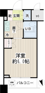 横浜市港北区の賃貸マンション　ナイスアーバンステイツ綱島　518号室　間取りです