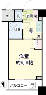 横浜市港北区の賃貸マンション　ナイスアーバンステイツ綱島７１９号室　間取り