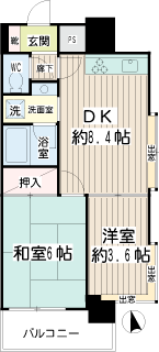 東京都文京区の分譲賃貸マンション　ナイスアーバン千駄木　間取り