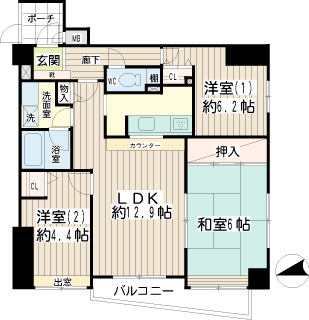 東京都文京区の賃貸マンション　ナイスアーバン千駄木　間取りです