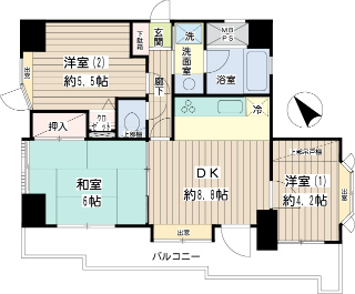 横浜市鶴見区の賃貸マンション　ＮＩＣＥアーバン北寺尾第２　６０２　間取