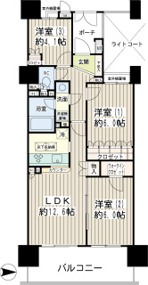 横浜市港北区の賃貸マンション　ナイスベルクール横濱綱島　９１８　間取