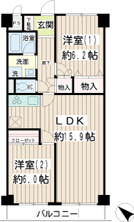 東京都大田区の賃貸マンション　エンゼルハイム洗足　間取り