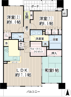 川崎駅西口の賃貸マンション　オーチャードプラザ　間取りです