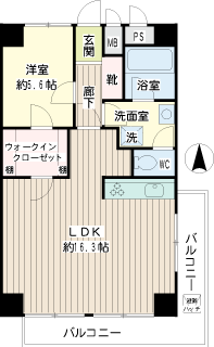 横須賀市の賃貸マンション　ニックハイム三笠公園　１００８号室　間取りです