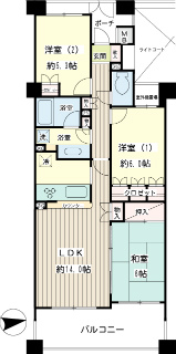 横浜市鶴見区の賃貸マンション　ナイスビューリヨン横濱鶴見　５３１号室　間取