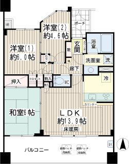 東急東横線武蔵小杉駅徒歩２分　セントスクエア武蔵小杉　間取りです