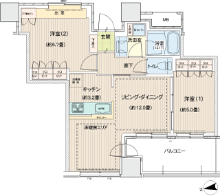 横浜市鶴見区の新築タワーマンション　ロイヤルタワー横濱鶴見　間取りです　