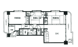 川崎駅西口の賃貸マンション　グリーンハイツかえで 間取りです