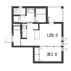 横浜市鶴見区の新築賃貸マンション　フォレスト豊岡　間取りです