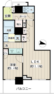 川崎市中原区　リエトコート武蔵小杉ザ・クラッシィタワー　２４１１　間取