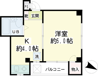 横浜市鶴見区の賃貸マンション　アーバンハイツ生麦　間取りです