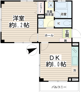 川崎市中原区の賃貸マンション　ＺＥＮ　間取りです