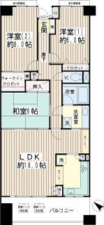 横浜市神奈川区の賃貸マンション　ゼファー横濱サウサリート神之木公園　間取りです