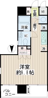 東京都港区の賃貸マンション　エクセレント麻布十番　間取りです