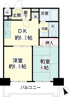 横浜市神奈川区西寺尾の賃貸マンション　駒形エクセル２　３０３間取り