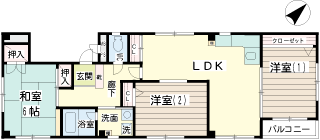 川崎市川崎区の賃貸マンション　エスポワール北辰Ⅱ　間取り