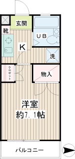 横浜市旭区の賃貸アパート　万騎が原ハイツ　間取りです