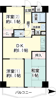 川崎市高津区の賃貸マンション　ヴェルドミール　間取り　