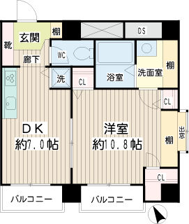 横浜市鶴見区の賃貸マンション　リオベルデ貮番館　６０２間取りです