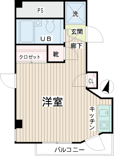 横浜市鶴見区の賃貸マンション　サンワハイツ　２０１間取りです　