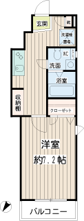 川崎市川崎区の賃貸マンション　ベル・ドミール砂子　１０２号室　間取りです