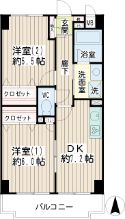 東京都大田区の賃貸マンション　ルミエール大森　間取りです