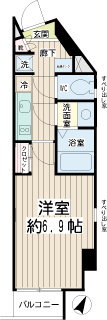 川崎市中原区の賃貸マンション　ルースト　２０１間取りです