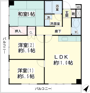 横浜市鶴見区の賃貸マンション　グリーンハイツ平安　２０４間取り