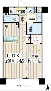 川崎市中原区の賃貸マンション　エクセル武蔵小杉　間取りです