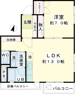 川崎市中原区の賃貸マンション　岡田ビル　３０２号室間取り